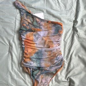 Vibrant One-Shoulder Swimsuit